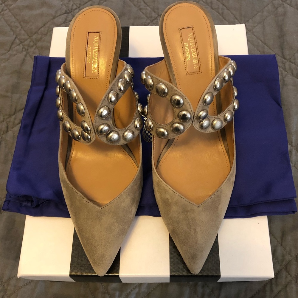 Aquazzura suede pump mule